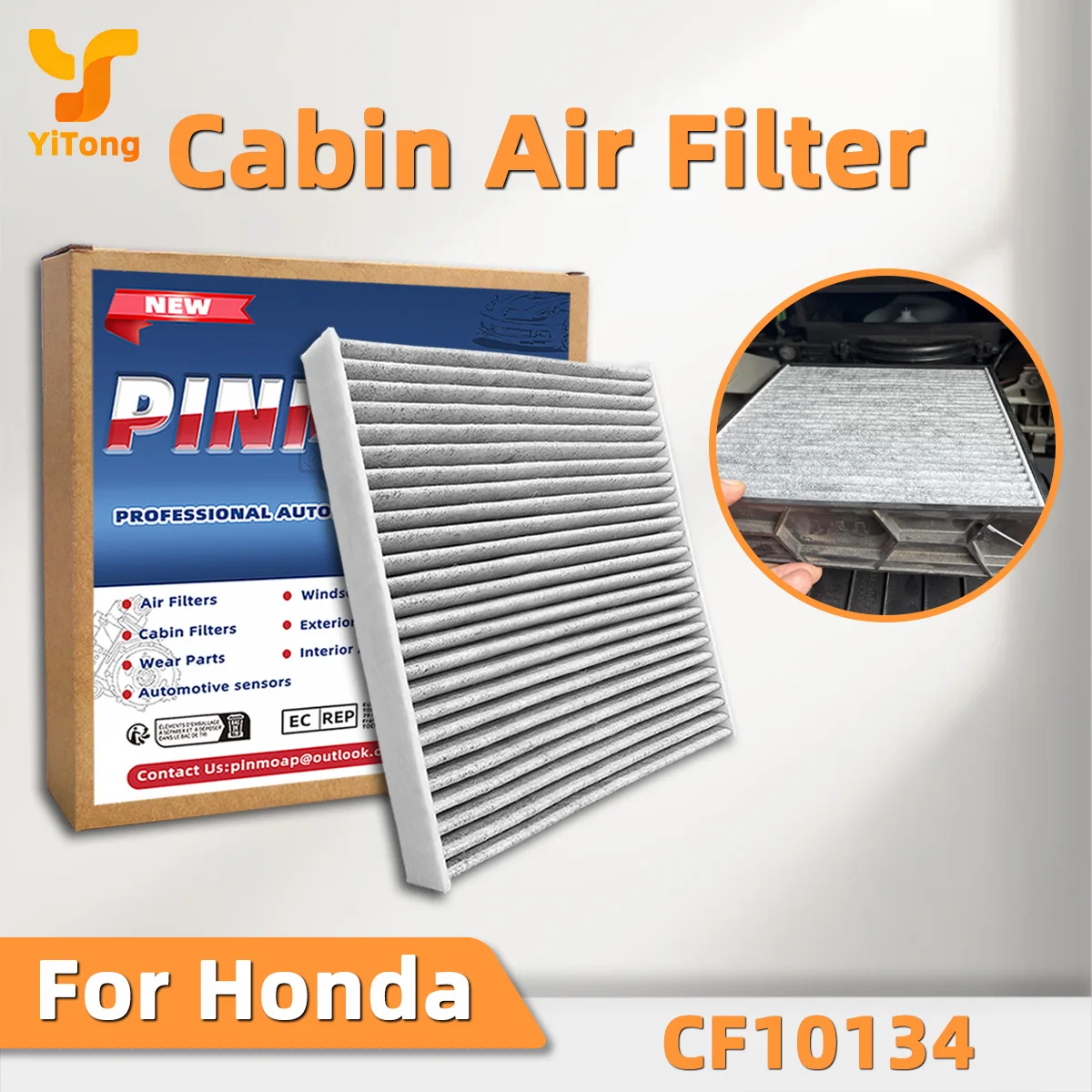 Yitong 1/2/5/PCS Automotive Air Filter CF10134 Replacement Automotive Parts Filter Activated Carbon Odor Removal Fit For Honda
