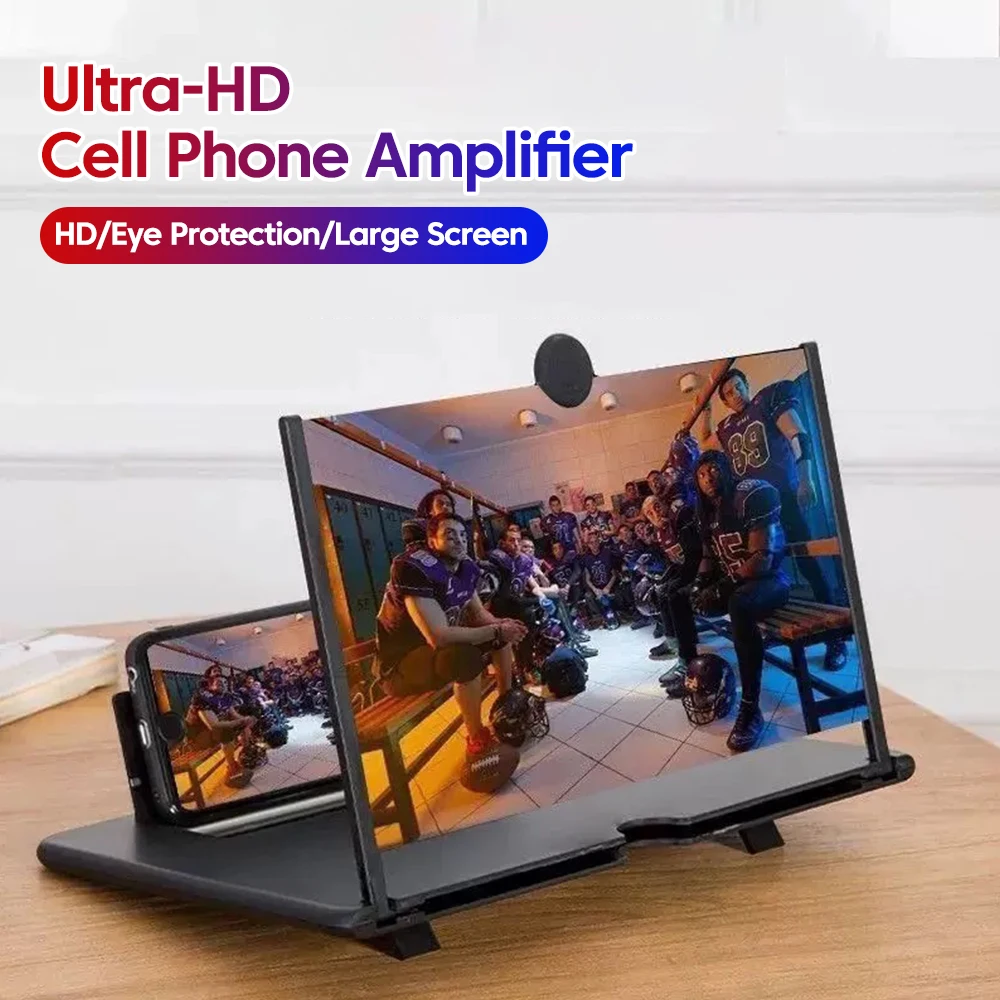 12/10Inch Cell Phone Screen Amplifier Mobile Phone Holder Mobile Phone HD Portable Phone Screen Video Magnifier Stand Bracket