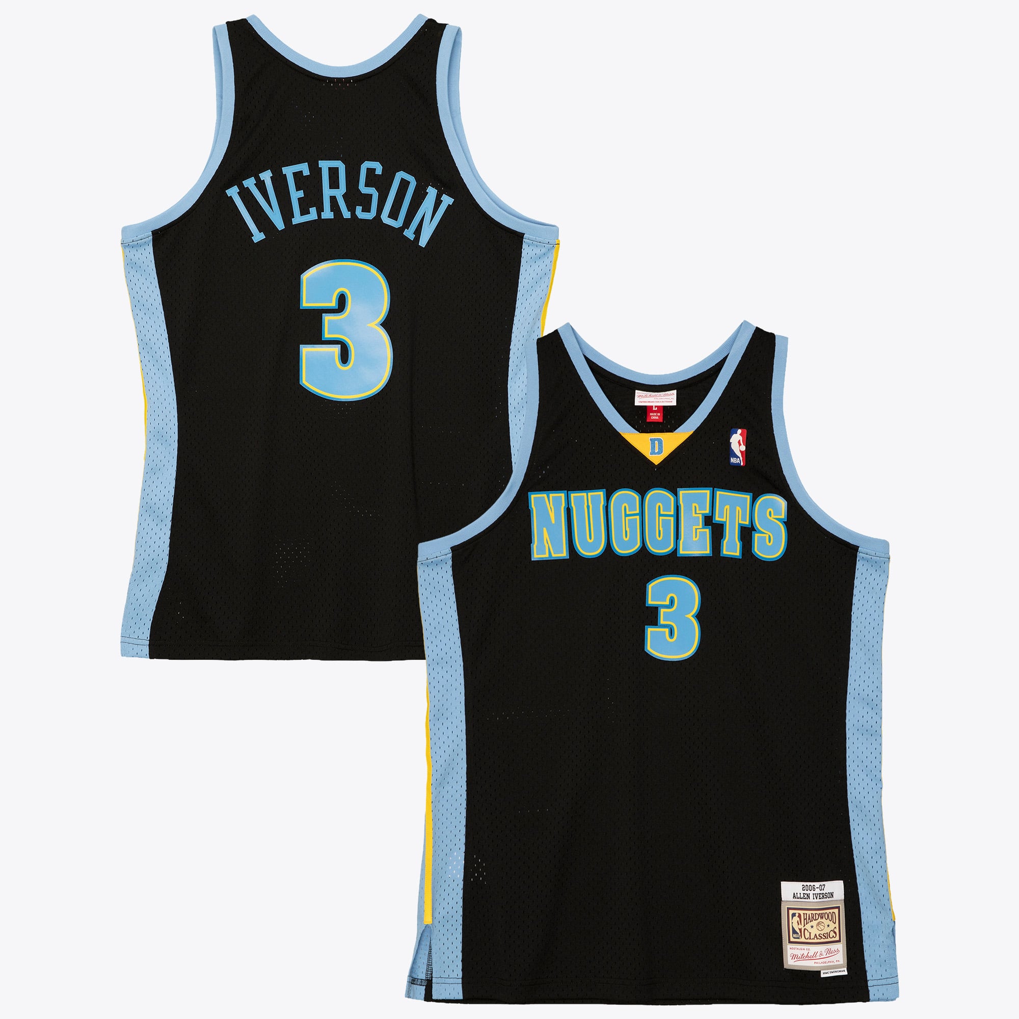 Maillot authentique Swingman Mitchell & Ness Allen Iverson (Denver Nuggets) Maillot Swingman Authentique Reload 2006 - Noir - Homme Taille: M
