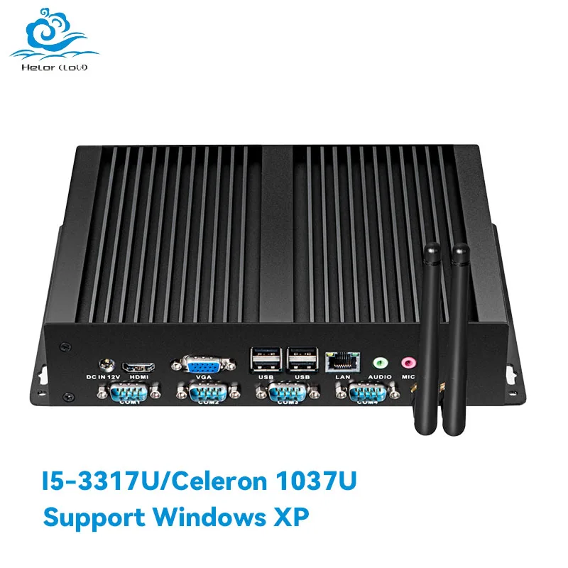 Intel Core i5-3317U Celeron 1037U Mini-PC unterstützt WiFi Linux Windows XP Computer für Industrie mit 4xRS232 4xUSB3.0 4xUSB2.0