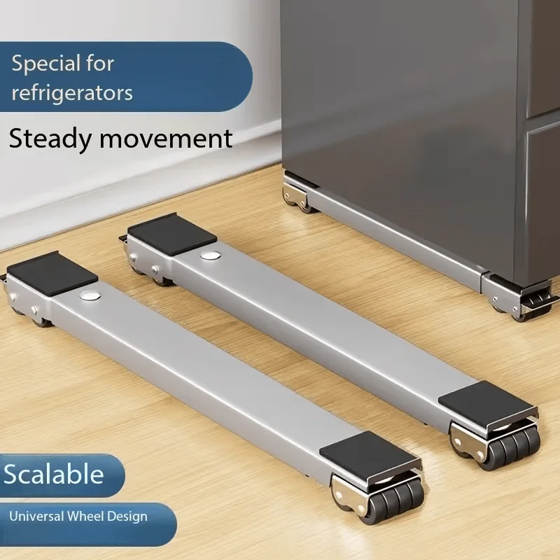 2 supports réglables et extensibles à roulettes robustes pour machine à laver, réfrigérateur, sèche-linge, lave-vaisselle et autres appareils électroménagers