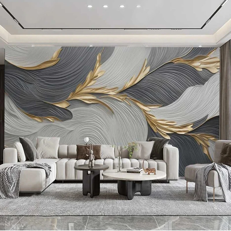 Benutzer definierte 3d Wandbild kreative Kunst Feder geometrische Muster Foto Tapete Wohnzimmer TV-Sofa Schlafzimmer Papel de Parede Fresko