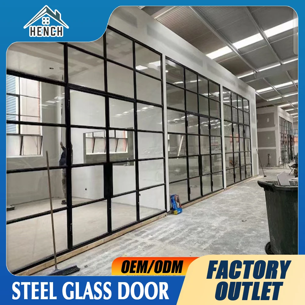 Stahlrahmen-Glastüren und -Fenster Moderne Glasschiebetür mit Stahlrahmen für die Heimdekoration