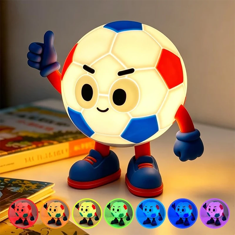 NEUE Niedliche Silikon-Fußball-Nachtlampe USB-Aufladbare Schlafleuchte mit Touch-Steuerung Tischlampe für Kindergeschenke und Dekoration