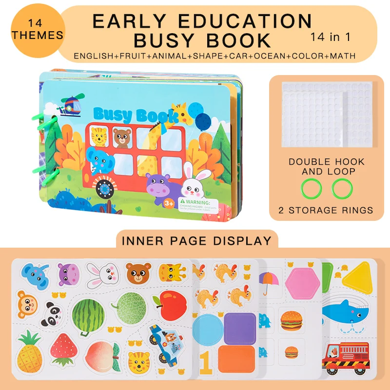 1pc Aufklärung Beschäftigt Buch Papier Einfügen Buch Betrieb Bord Baby Lernen kinder Ruhig Bilder Bücher