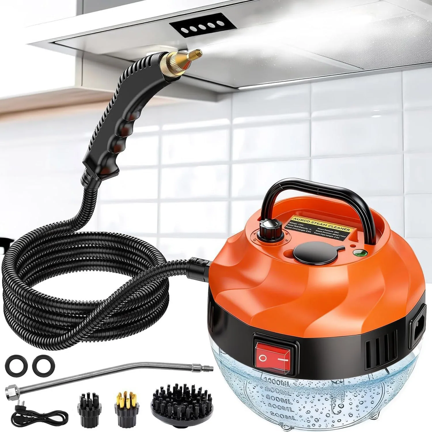 3800W High Pressure Steam Cleaner, Portable Household & Car Steam Cleaning Machine with Handheld Spray Gun, High Temperature Multipurpose Cleaner for Kitchen, Bathroom, Upholstery, Tile, Grout & Auto