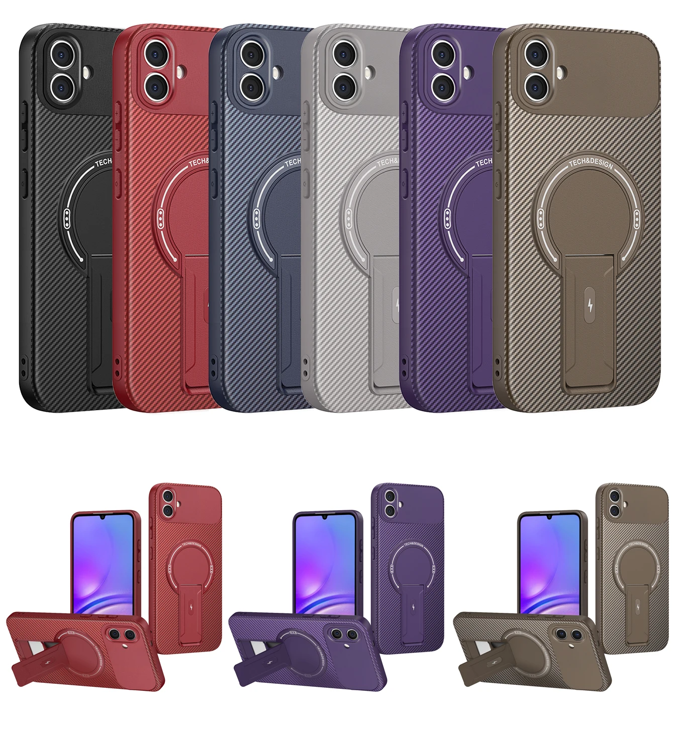 For Samsung Galaxy A06 Case Galaxy a06 Phone Case Galaxy A06 Cover Samsung A06 4G Magnetic Mounting Bracket Protect Back Cover