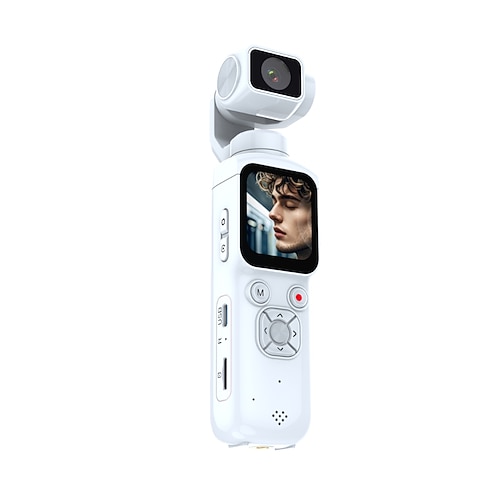Handheld Gimbal-Kamera mit KI-Gesichtserkennung 75MP Fotos 4K Video 1,72-Zoll-Touchscreen WiFi-App-Steuerung und 2400mAh Akku tragbare Vlogging-Kamera für YouTube und TikTok