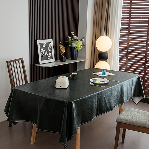 wasserdichte und ölbeständige Tischdecke aus Kunstleder, strapazierfähiger Fleck Kratzfeste Vinyl-Tischdecke, abwischbare, knitterfreie rechteckige Tischdecke für Esszimmer und Küche Partydekoration