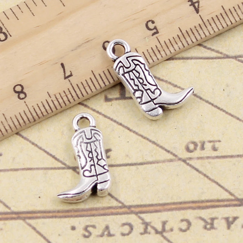 10 stücke Charms Stiefel Schuhe 18x11mm Tibetischen Silber Farbe Anhänger Antiken Schmuck, Die DIY Handgemachten Handwerk Anhänger