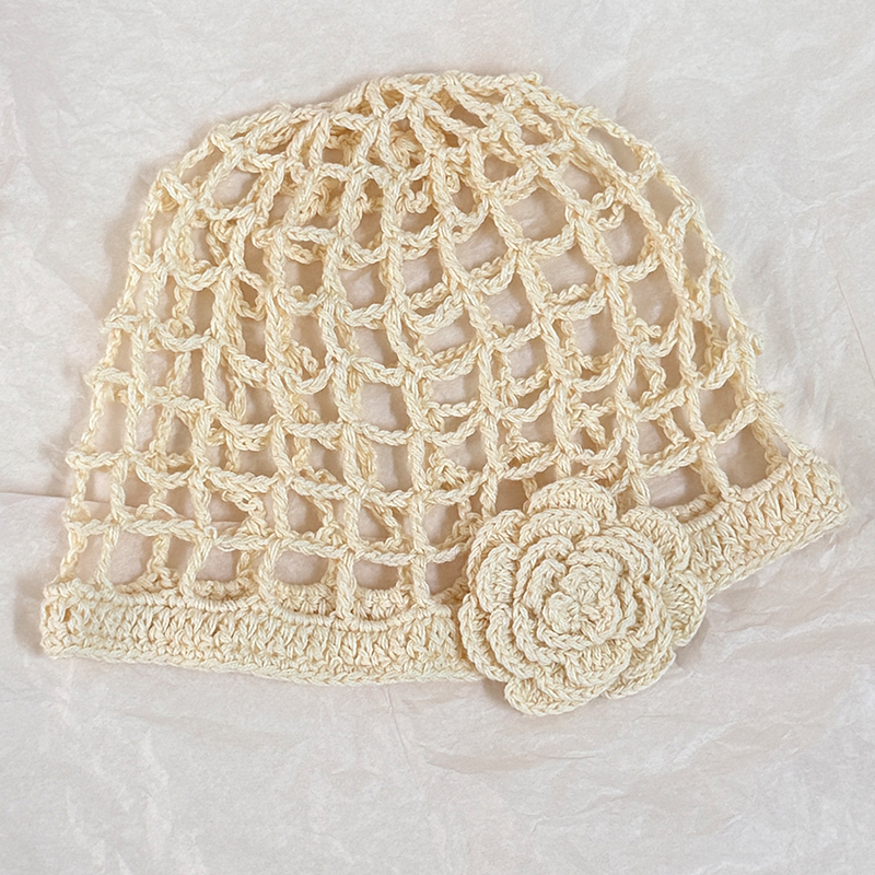 Korean Style Mesh Crochet Beret Hat 1