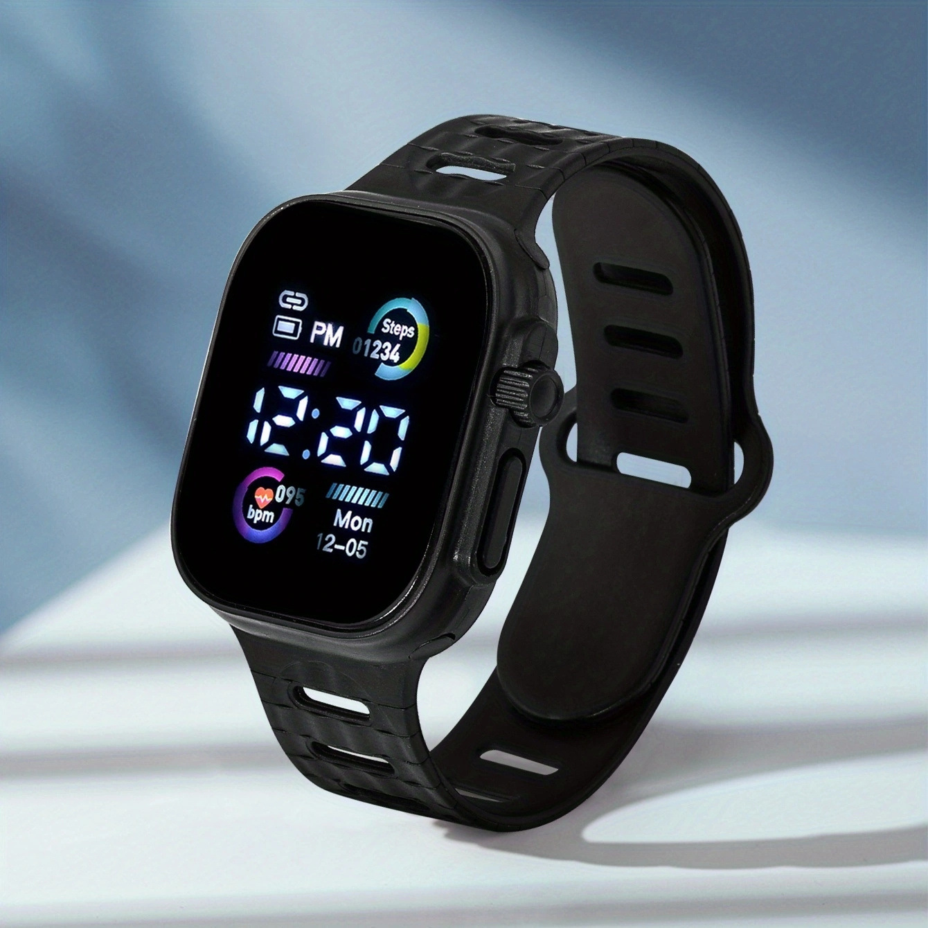 ActiveGlow Digital Sports Watch For Men & Women With LED Night Light And Water Resistant Design black