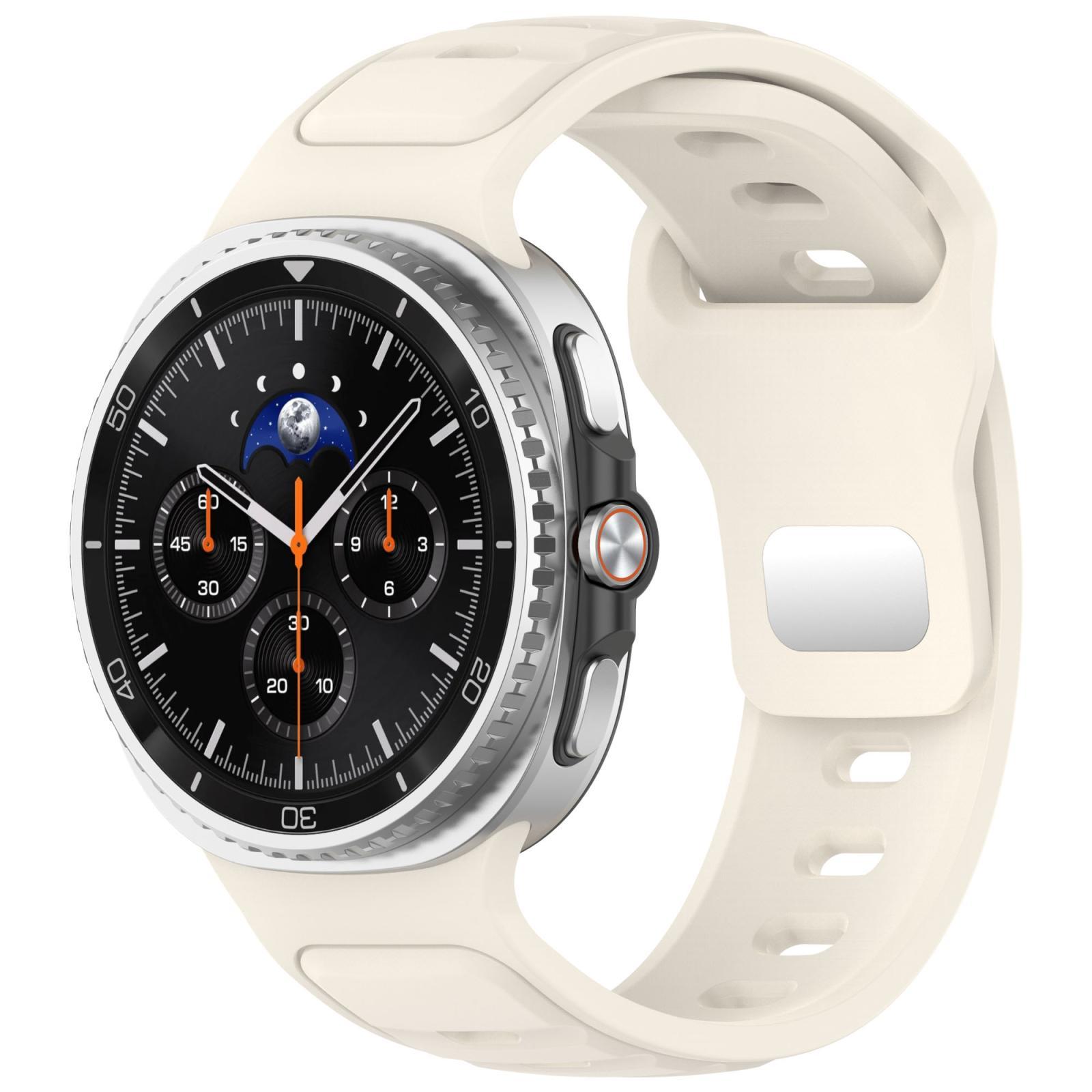 Samsung Galaxy Watch 8 Classic Silicone Watch Band Reverse Buckle Adjustable Sport Strap starlight