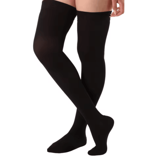 1 Pair Over the Knee Compression Stockings Full Length Thigh High Support Socks For Men & Women black 5xl