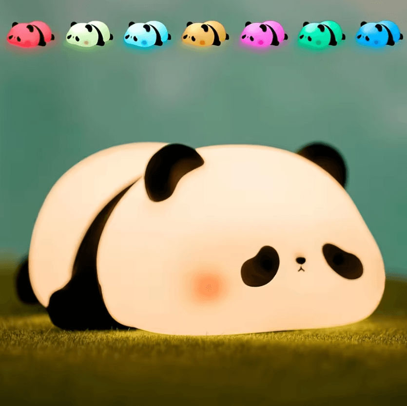 Rechargeable Panda Night Light With Timer Cute LED Bedside Lamp colorful Light