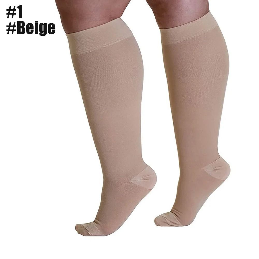 Knee High 20 30 MmHg Medical Graduated Compression Stockings (Sizes S 7XL) type 1 Beige 5xl