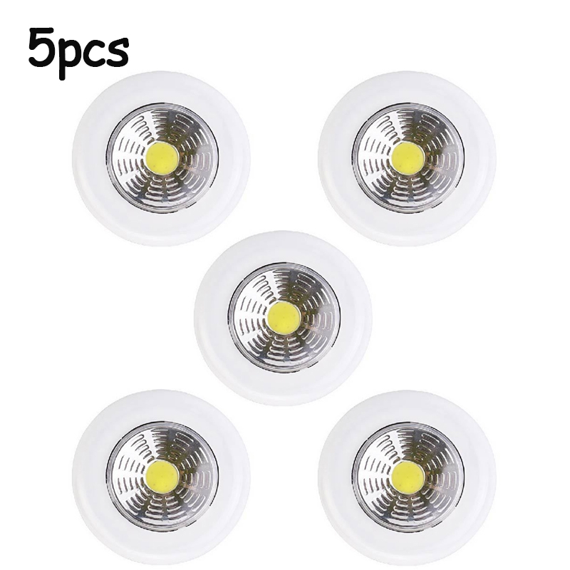 Portable LED Touch Night Light Battery Powered Stick On Closet Light For Bedroom Kitchen And Cabinets 5pcs