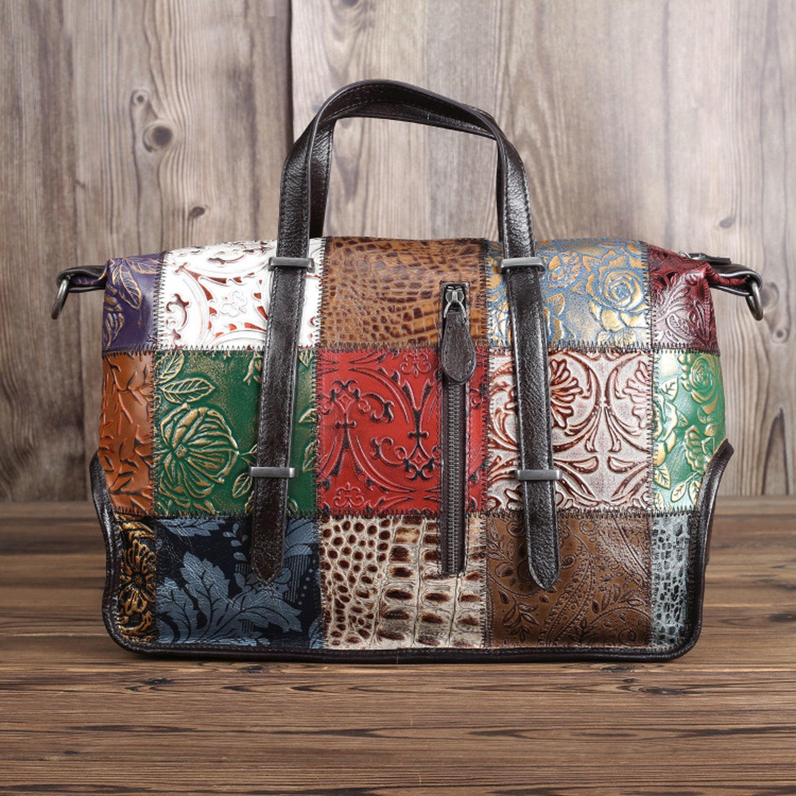 Vintage Leather Crossbody Bag For Women Large Capacity Shoulder Handbag Travel Tote Vintage Leather Crossbody Bag For Women Large Capacity Shoulder Handbag Travel Tote