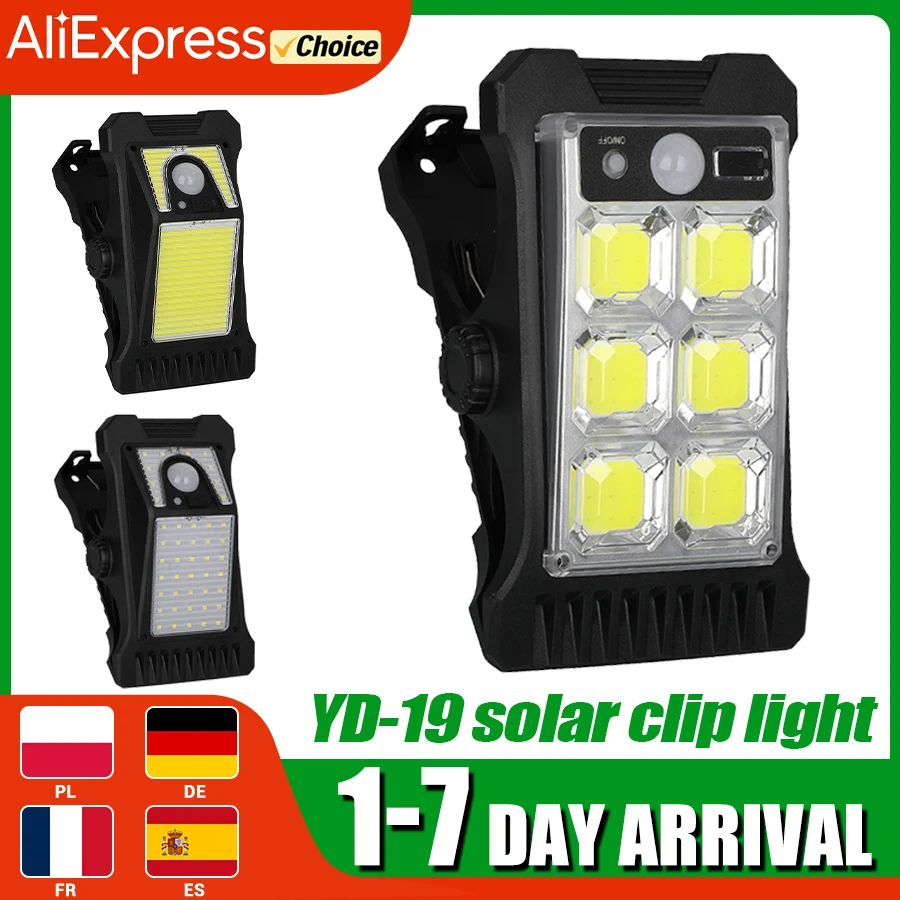 LED Solar Garten Lichter Outdoor Solar Clip Licht wasserdicht Bewegungs sensor Camping Lampe Zaun Straße Landschaft Wand dekoration