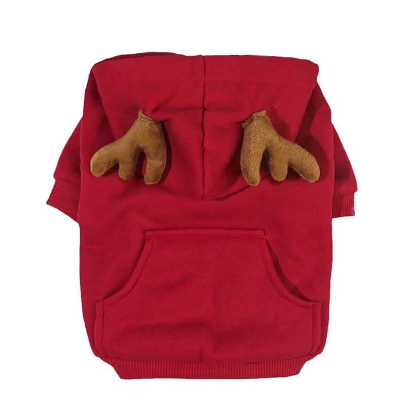 Christmas Pet Clothes Dog Cat Universal Reindeer Antler Hoodie Creative Clothing Cat Reindeer Cosplay Outfit
