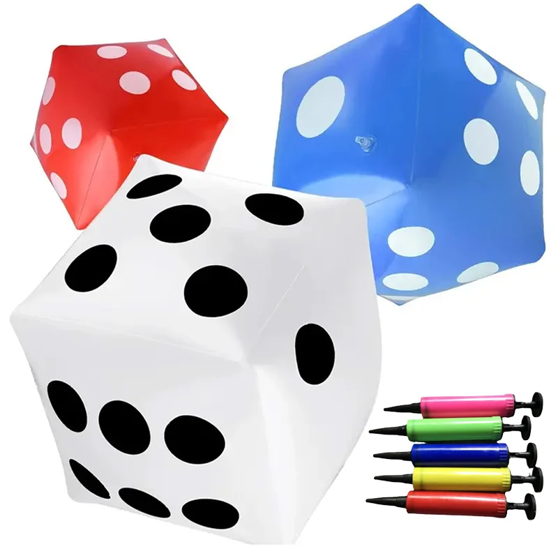 Dés gonflables géants de 30 cm, dés en PVC jumbo, portables et pliables pour les jeux de plein air, les jeux de pelouse, les jeux de piscine, les voyages à la plage, les jeux en famille ﻿
