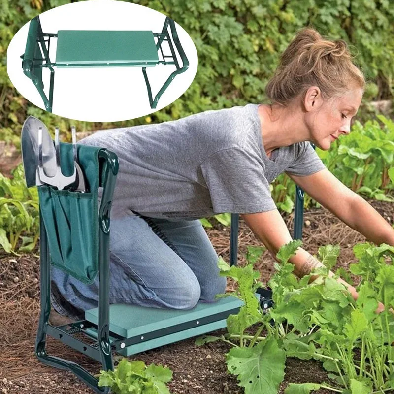 Tabouret de jardin pliable multifonctionnel pour extérieur, banc à outils de jardin, mobilier de jardin
