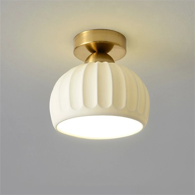 Nordische weiße Decke Kronleuchter Lampe Keramik Glas Acryl Lampen schirm Wohnzimmer Decken leuchte einfache LED moderne Gang Lichter