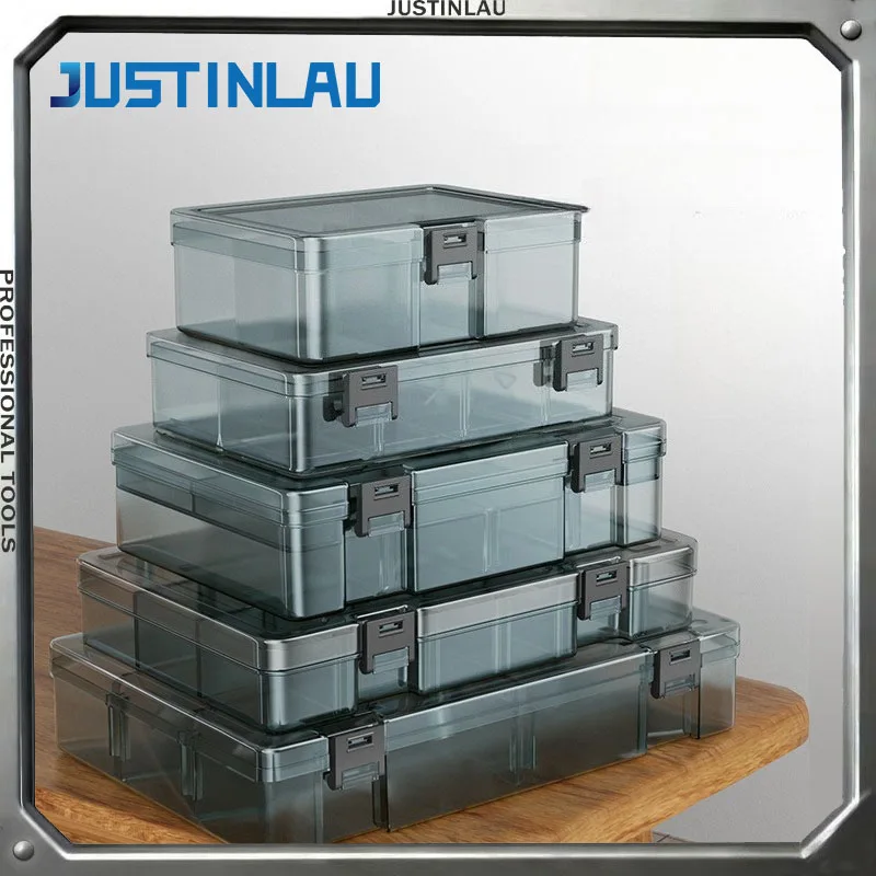 JUSTINLAU 1 Piece Multifunctional Parts Storage Box Toolbox Plastic Household Screws Electronic Accessories Household Tool Box