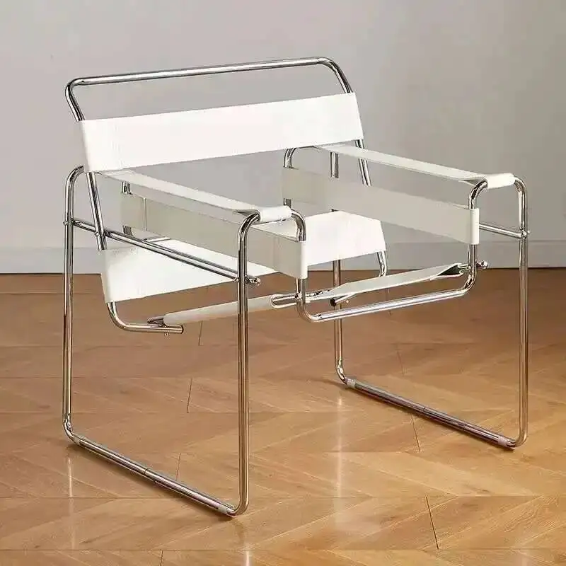 Freizeitstuhl im mittelalterlichen nordischen Vassili-Stil, industrieller Bauhaus-Sattelleder-Lounge-Sessel, Netzwerk-Trend-Stuhl, Möbel