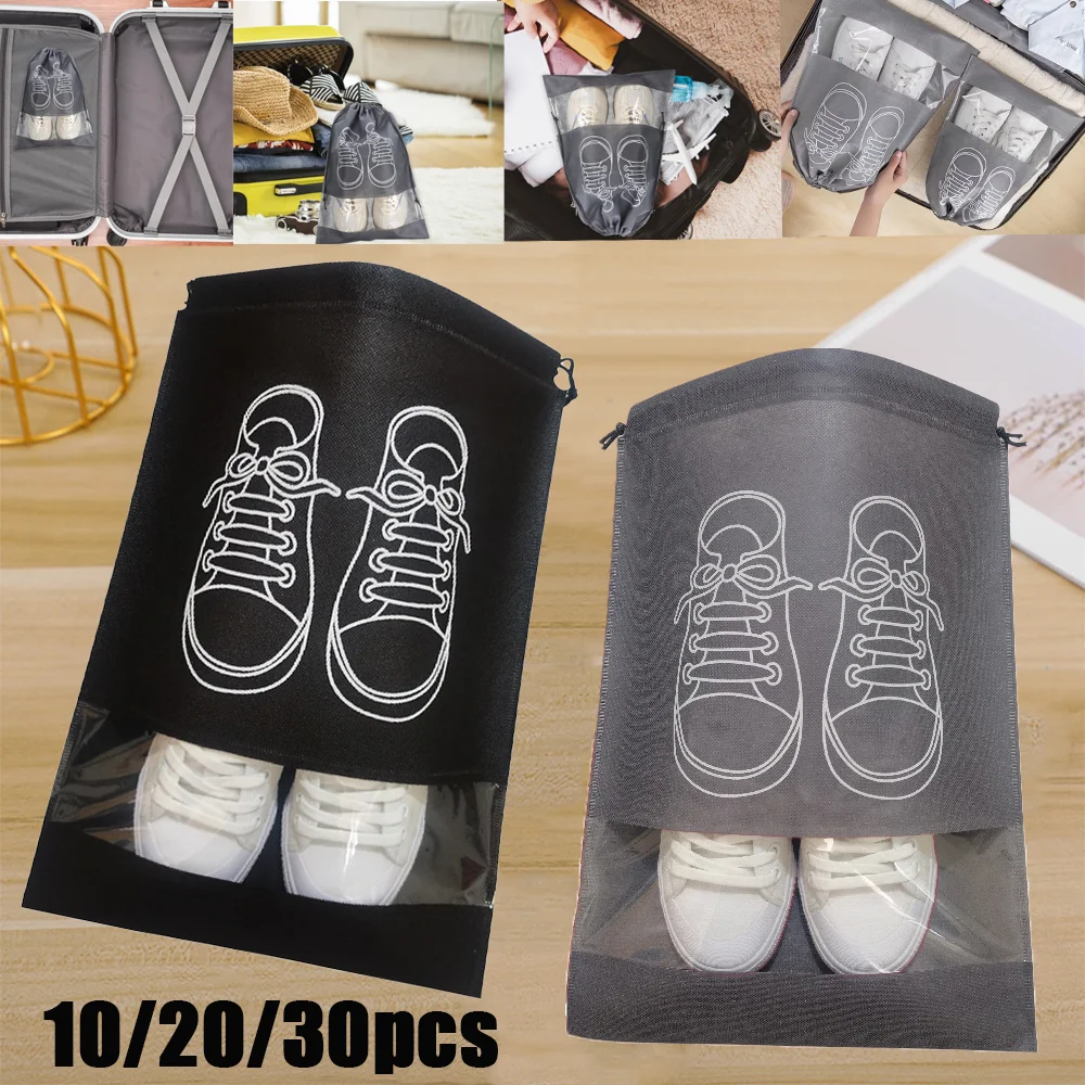 5/10/30 Stück Schuhe Aufbewahrungsbeutel Tragbarer Vliesstoff Große Kapazität Reise Wasserdicht Feuchtigkeitsbeständig Kleidung klassifizierte Taschen