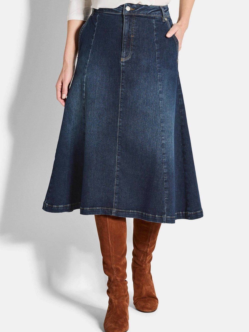 Goldner Jeansröcke Damen blau, 48