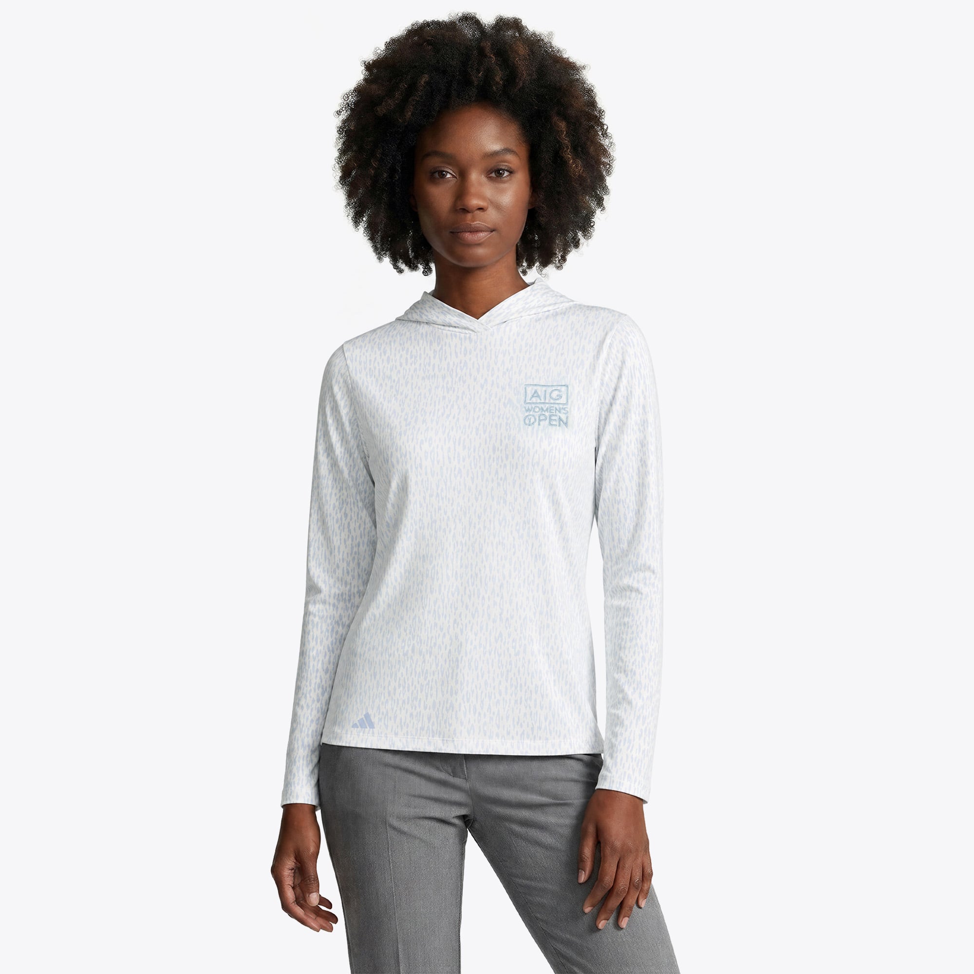 AIG Damen Open Adidas Ultimate365 Hoodie mit Print – Himmelblau – Damen