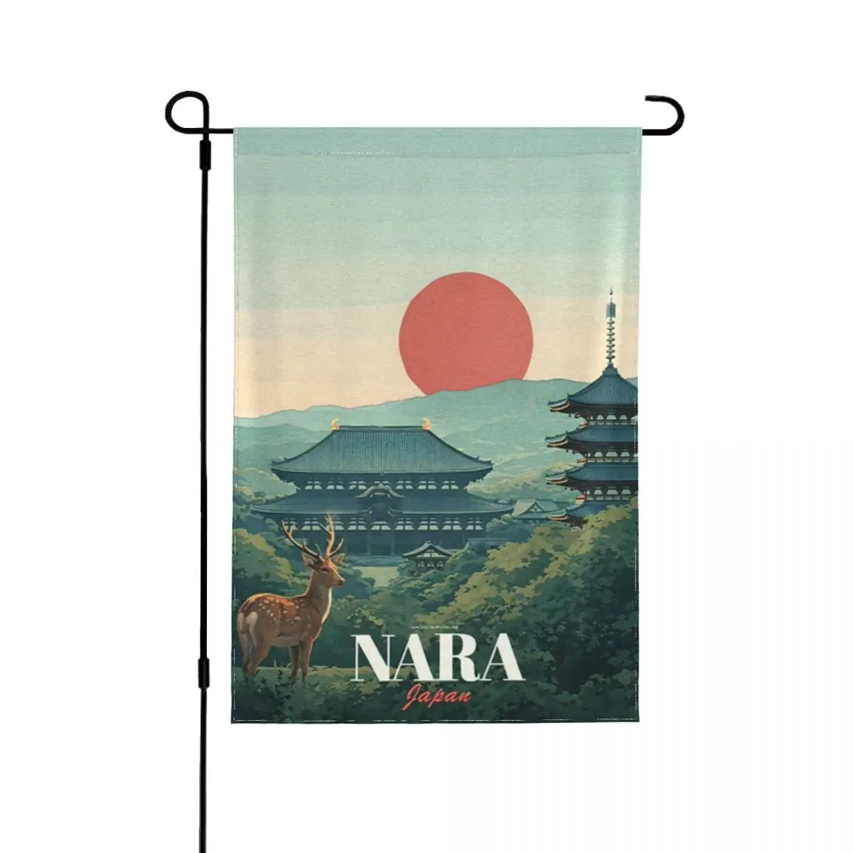 Drapeau de jardin Hiroshi Nagai, paysage d'automne, décoration de jardin d'hiver, accessoire de jardin, drapeau de porche avant
