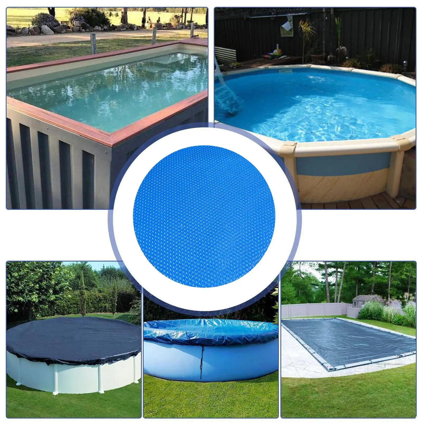 Couverture de piscine ronde pour piscine hors sol, couverture isolante pour piscine, couverture solaire pour piscine, pour patio, pelouse, jardin, hiver, été, spa