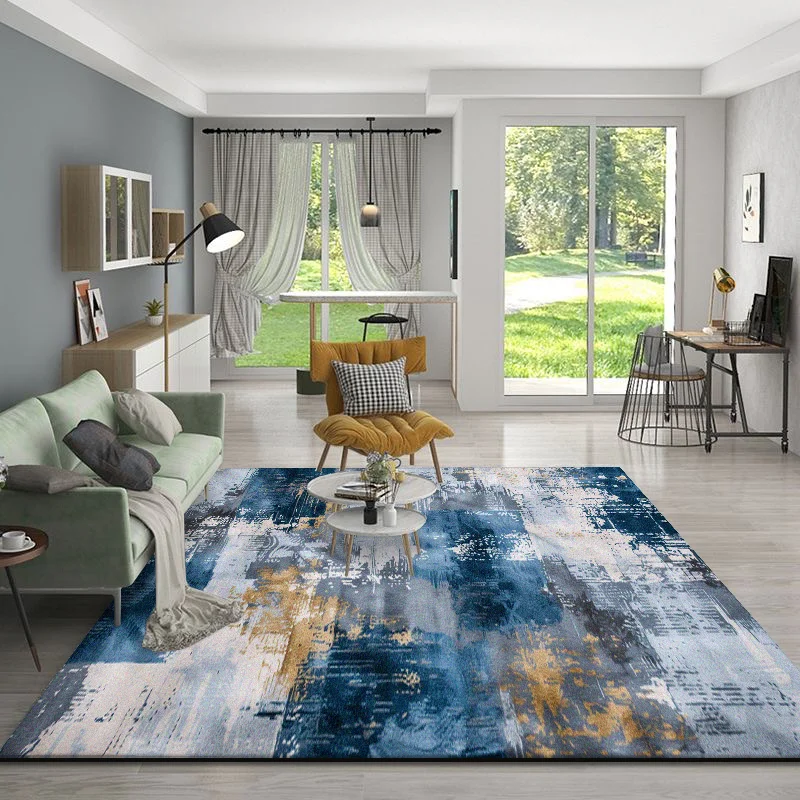 Ins Modern Abstract Style Living Room Large Area Carpet Decoration Bedroom Non-slip Washable Rug Soft Fluffy Office Seat Mat