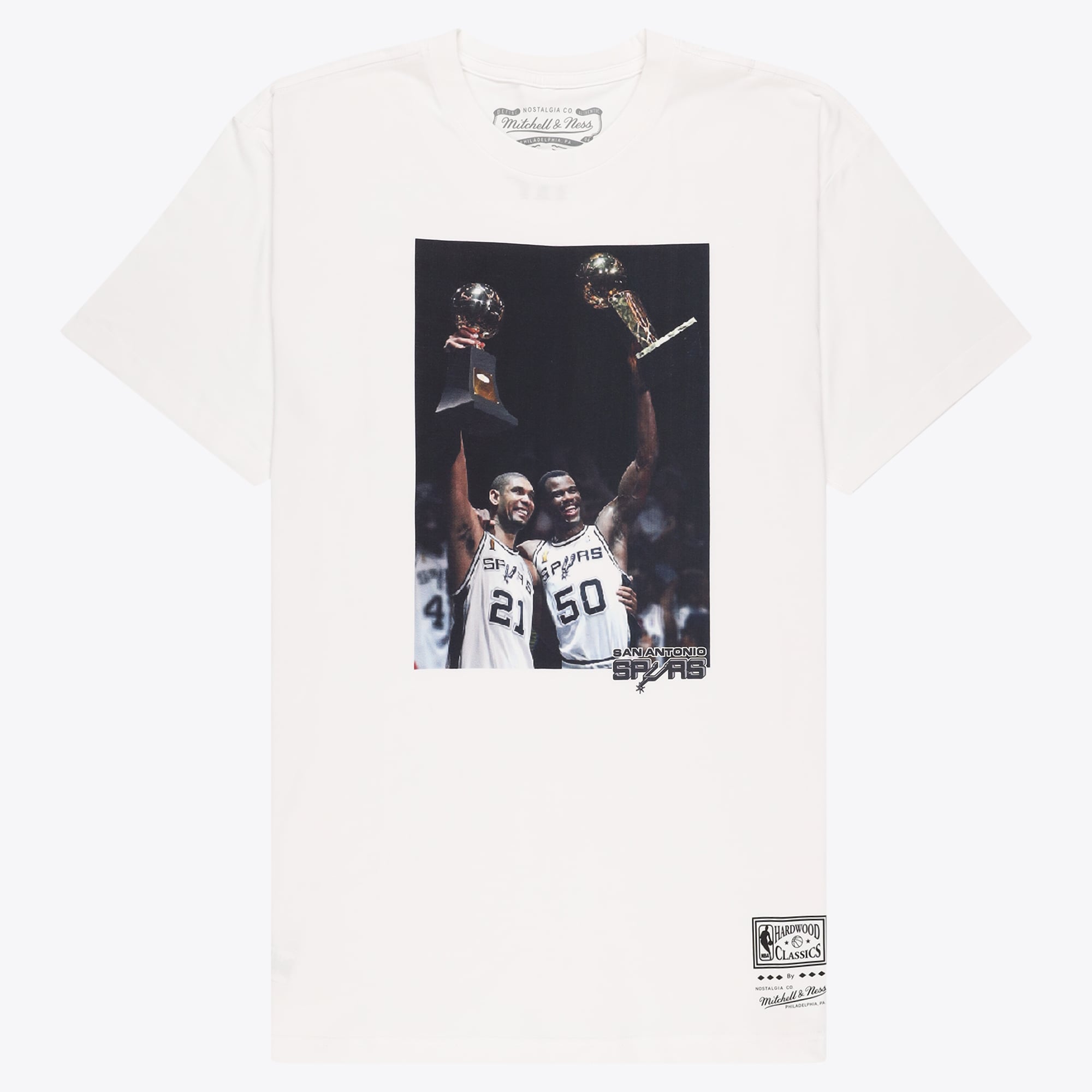 San Antonio Spurs Mitchell & Ness Spielerfoto-T-Shirt – Weiß – Herren