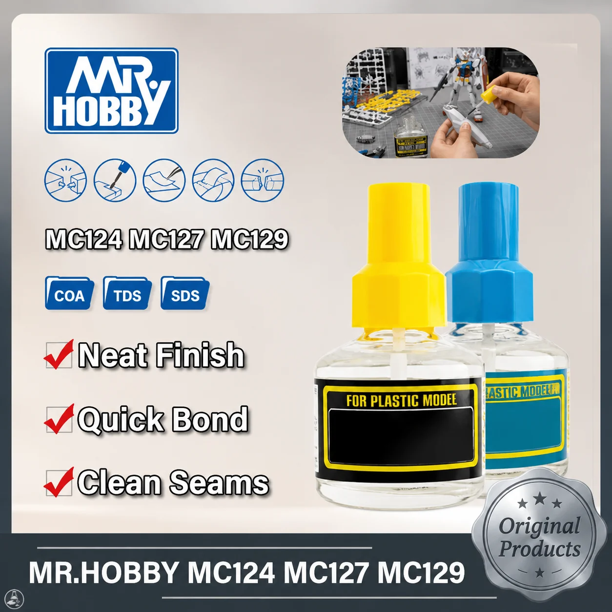 MR.HOBBY MC124 MC127 MC129 MC131 MC132 MS231 MS232 MJ211 MJ212 MJ213 Model Cement Decal Setter Softener for Scale Miniature Kits