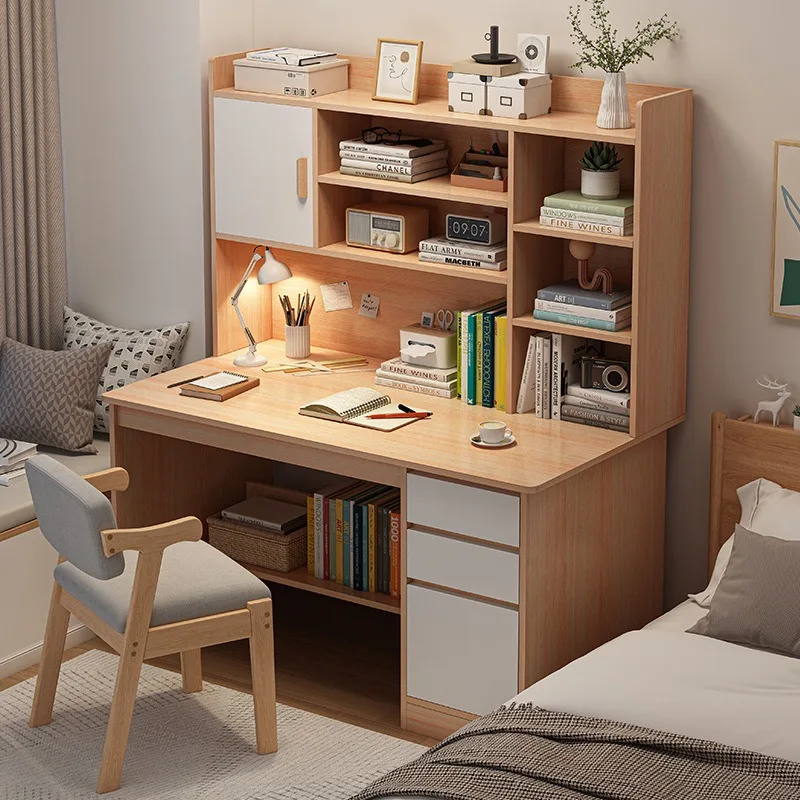Computertisch Schreibtisch für Zuhause Studenten-Bücherregal Integrierter Schreib- und Studiertisch mit Stuhl-Kombination Arbeitszimmer-Schlafzimmer-Schreibtisch