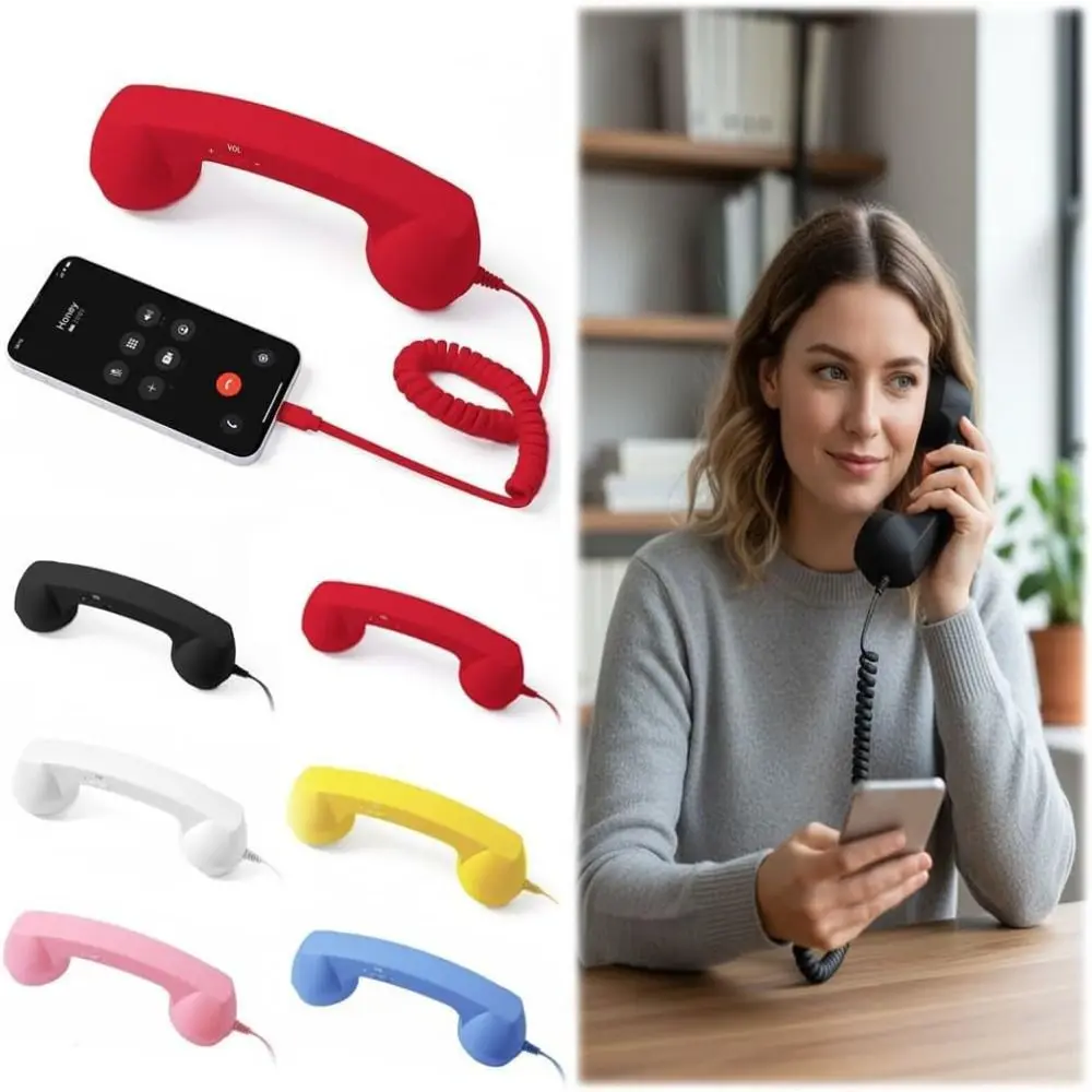 with Microphone Phone Handset Type-C Telephone Style Telephone Handset Tangle Free Wire Handheld Cell Phone Receiver
