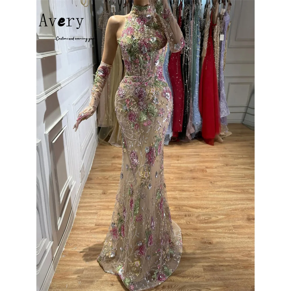 Avery Custom Round Neck Off-shoulder Fishtail Lace Evening Dresses for a Wedding Elegant Womens Dresses for Luxury Party Dress