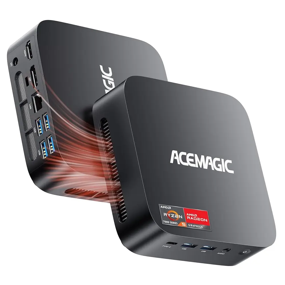ACEMAGIC K1 Mini PC de jeu - Mini PC AMD Ryzen 7 7730U - 16 Go LPDDR4X 512 Go/1 To SSD PCIe M.2 - Mini ordinateurs (8C/16T, jusqu