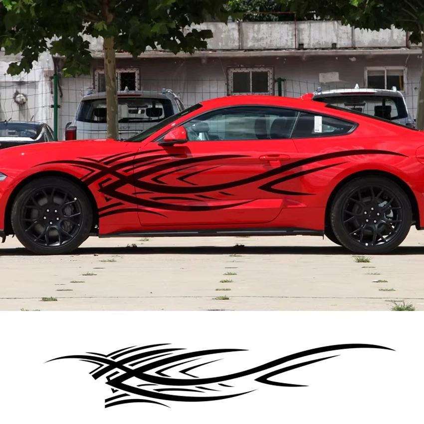 2 autocollants personnalisés en vinyle motif flamme pour voiture et moto, autocollants universels imperméables pour voiture et moto.
