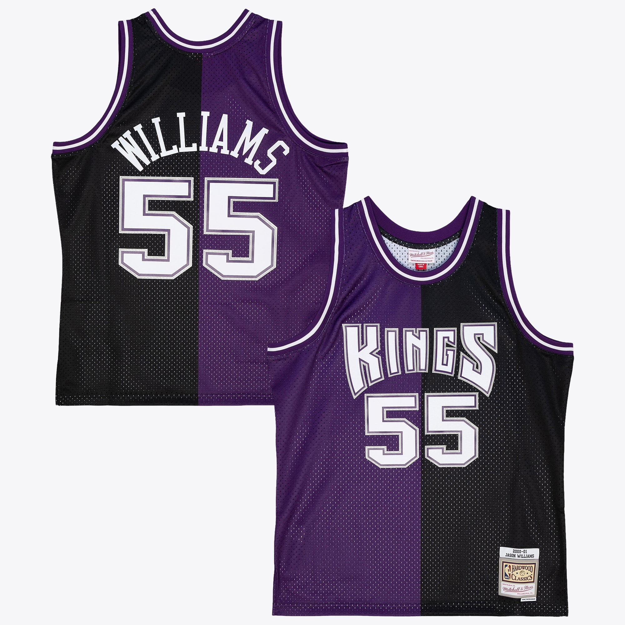 Sacramento Kings Mitchell & Ness Jason Williams 2000 Maillot Swingman Split – Noir/Violet - Homme Taille: XL