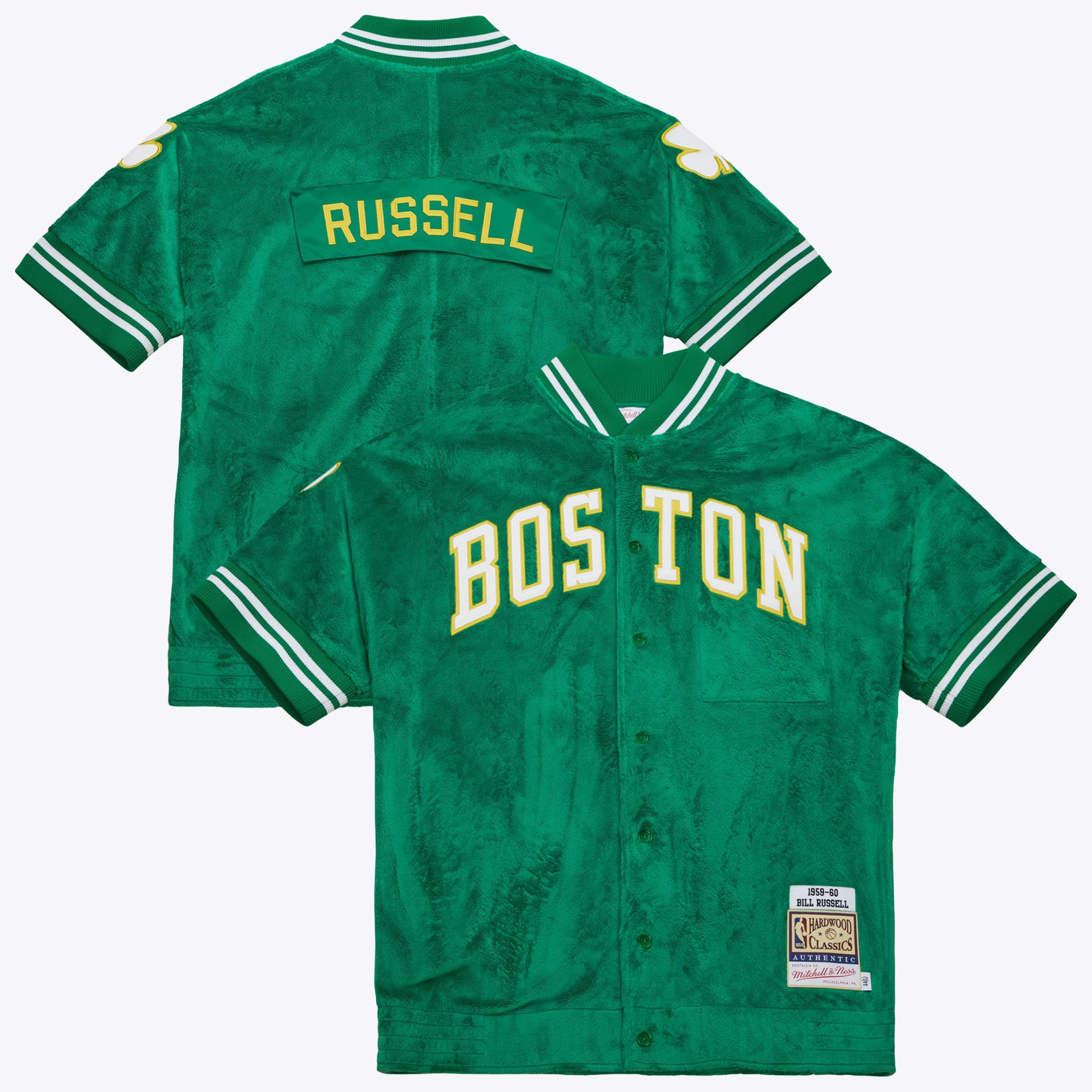 Boston Celtics Mitchell & Ness Bill Russell 1959 Maillot de Tir – Vert Kelly – Homme - Homme Taille: XL