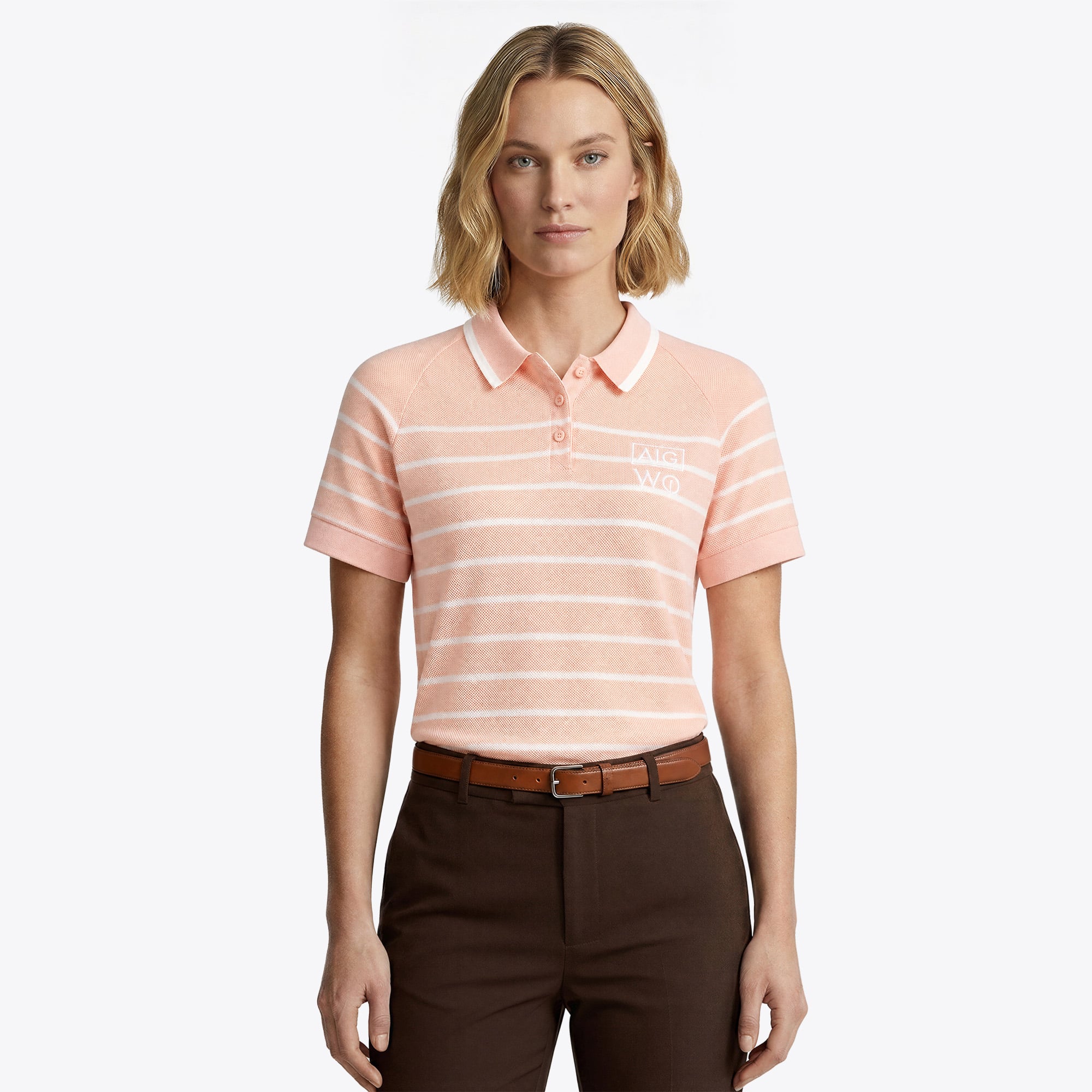 AIG Adidas Ultimate365 Stripe Knit Poloshirt für die Open Royal Lytham & St Annes 2026 (Damen) – Pink – Damen