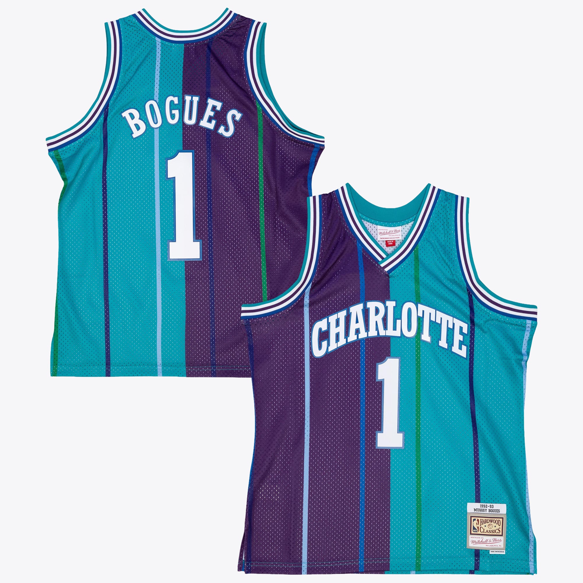 Charlotte Hornets Mitchell & Ness Muggsy Bogues 1994 Maillot Swingman Split - Homme Taille: L