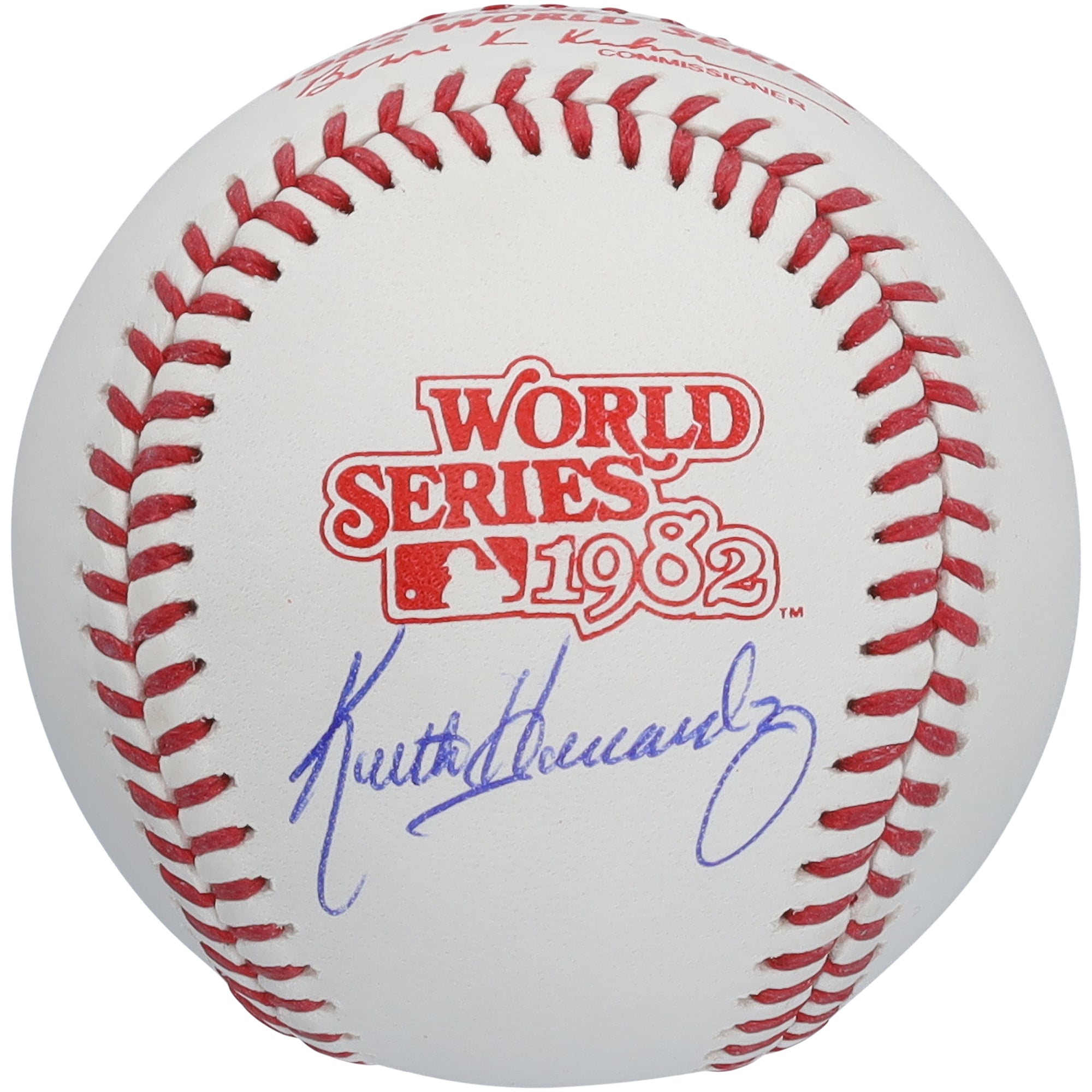Keith Hernandez, St. Louis Cardinals, signierter Baseball mit Logo der World Series 1982