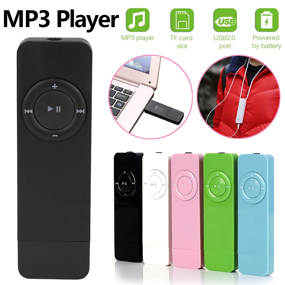 Lecteur MP3 Mini 2025, lecteur MP3 USB avec carte en ligne, lecteur multimédia musical avec son sans perte, USB 2.0, compatible avec carte Micro TF (sans carte)