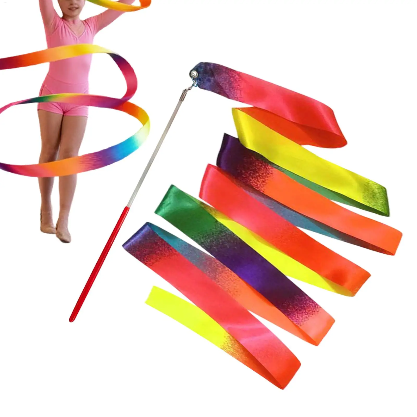 Rubans de gymnastique et de danse, rubans de couleur dégradée, fournitures d'entraînement de danse, rubans de ballet, streamers