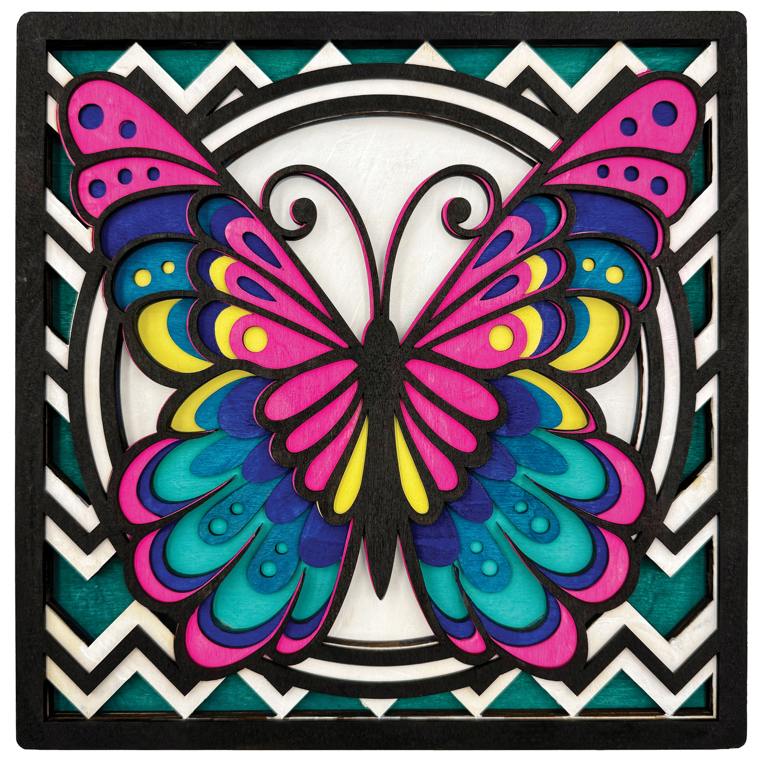 Wood-Art "papillon", 25 x 25 cm